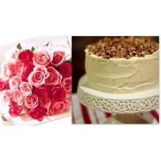 Vanilla Cake with Roses 
