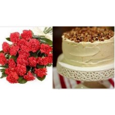 Vanilla Cake with carnations 