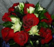 Red and white Roses Bunch
